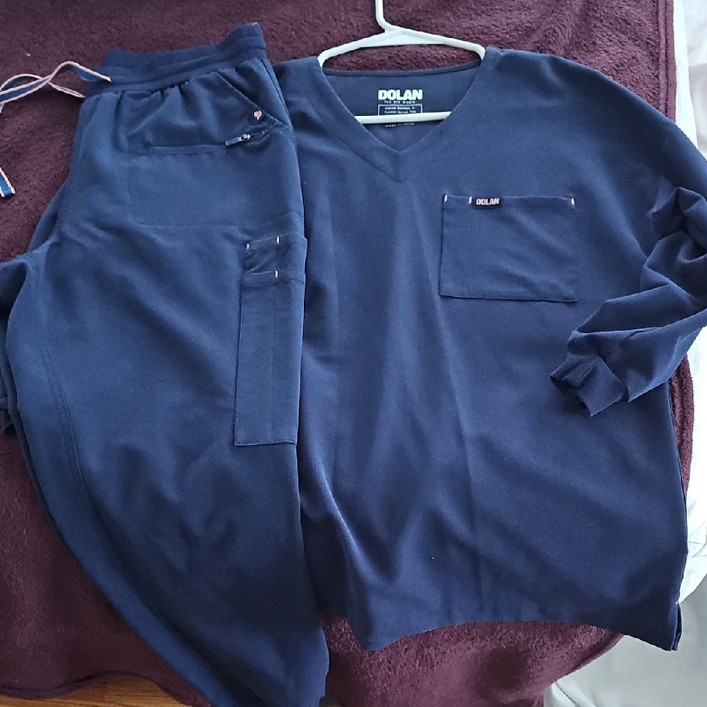 Dolan Womens Navy Blue Scrub Set